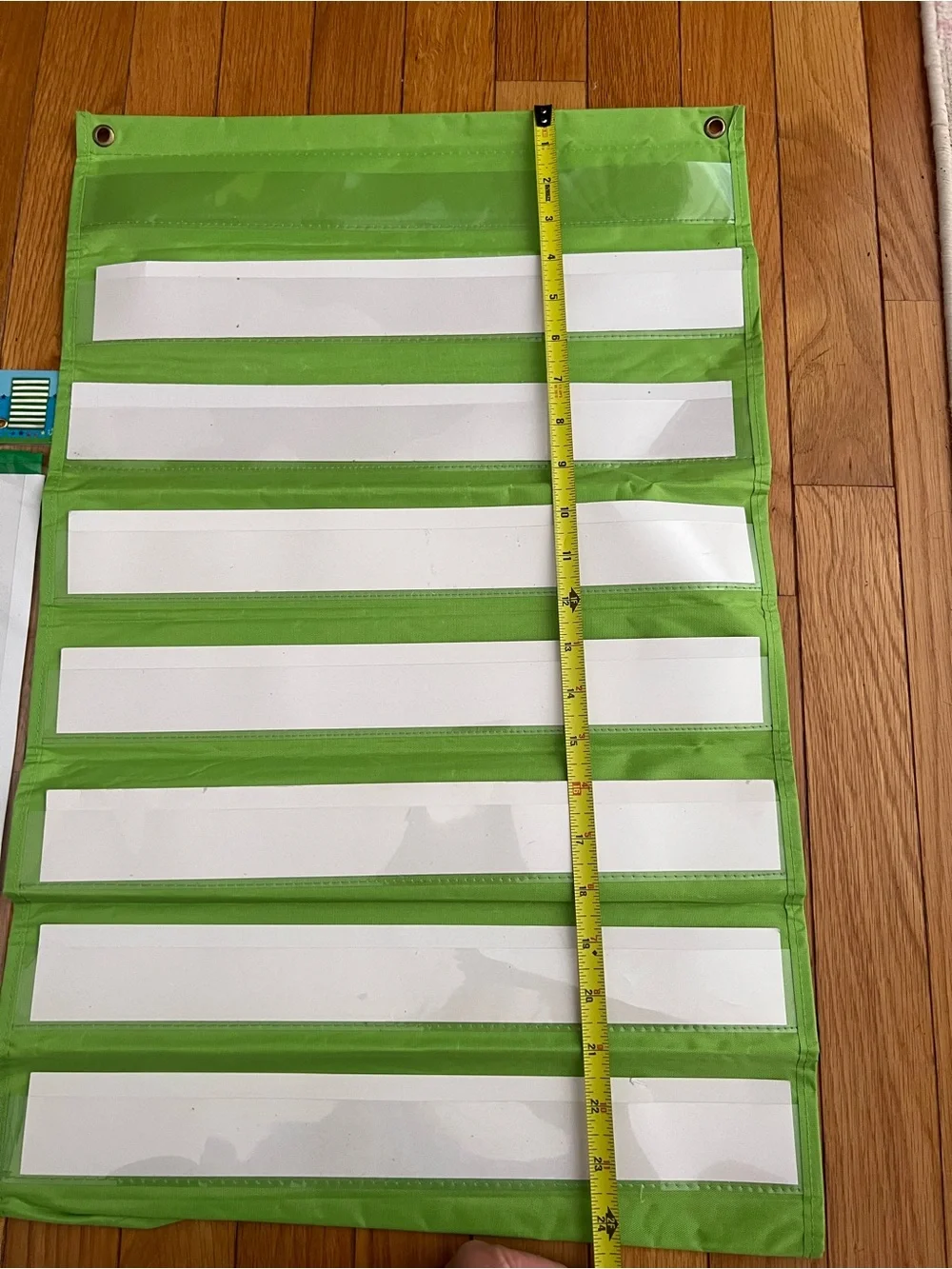 Green Pocket Chart Organizer for Classroom and Home/ set of 2